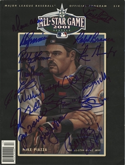 2001 Major League All-Star Game Multi-Signed Program With 19 Signatures Including Puckett (PSA/DNA)